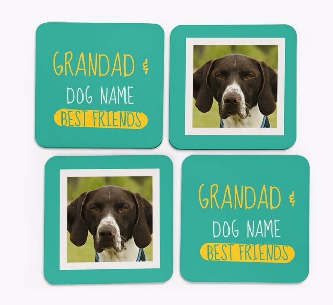 'Grandad's Best Friend' with {breedFullName} Photo Coasters in Set of 4